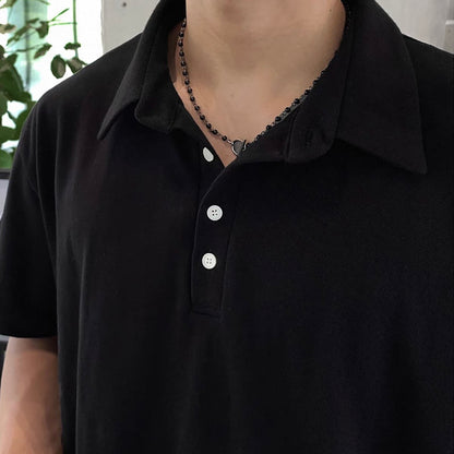 Minimalist Solid Polo Shirt