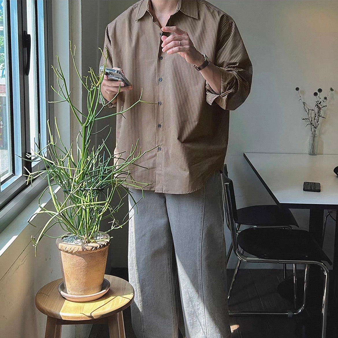 Retro Striped Casual Shirt