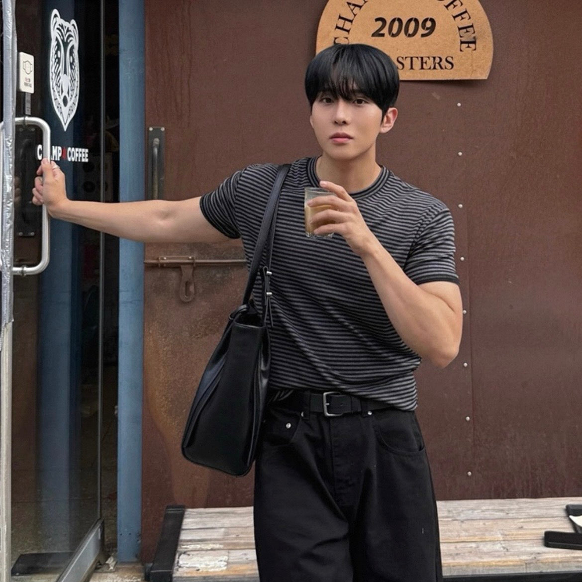 Korean Striped Cotton T-Shirt