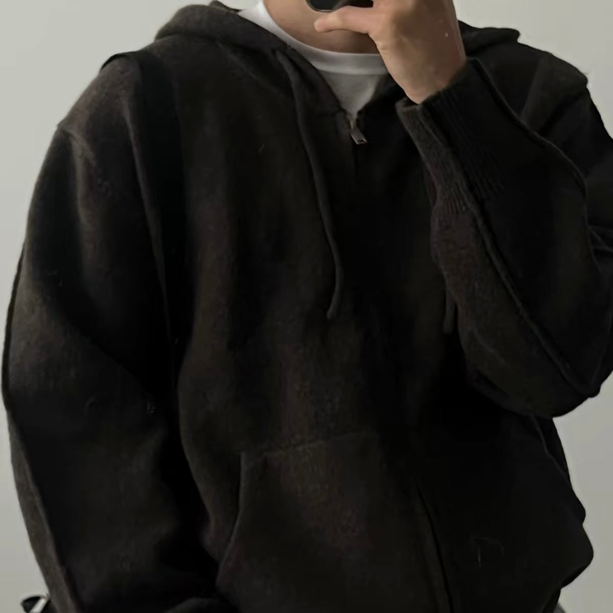 Ribbed Zip-Up Hoodie