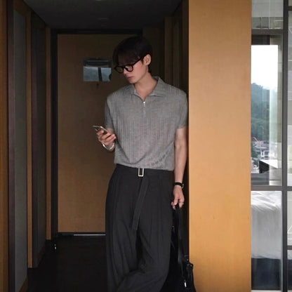 Smart Casual Half-Zip Polo Shirt