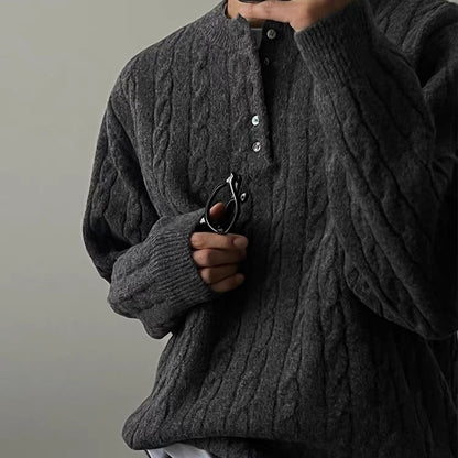Cable Knit Henley Sweater