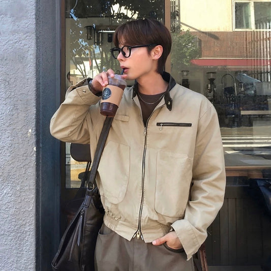 Vintage Spliced Jacket Tops