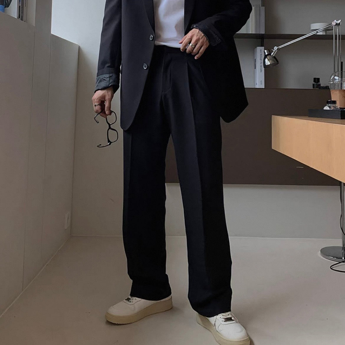 Casual Solid Color Jacket Setup