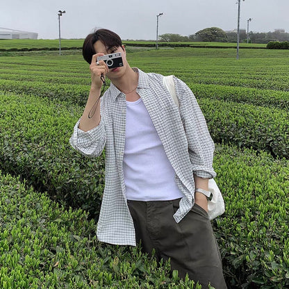 Plaid Long-Sleeve Shirt Jacket