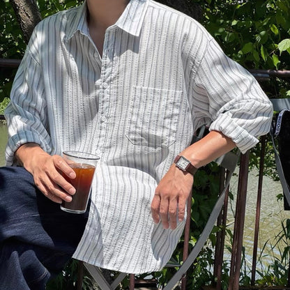 Textured Stripe Relaxed Shirt