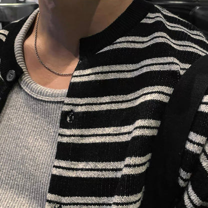 Minimalist Striped Cardigan