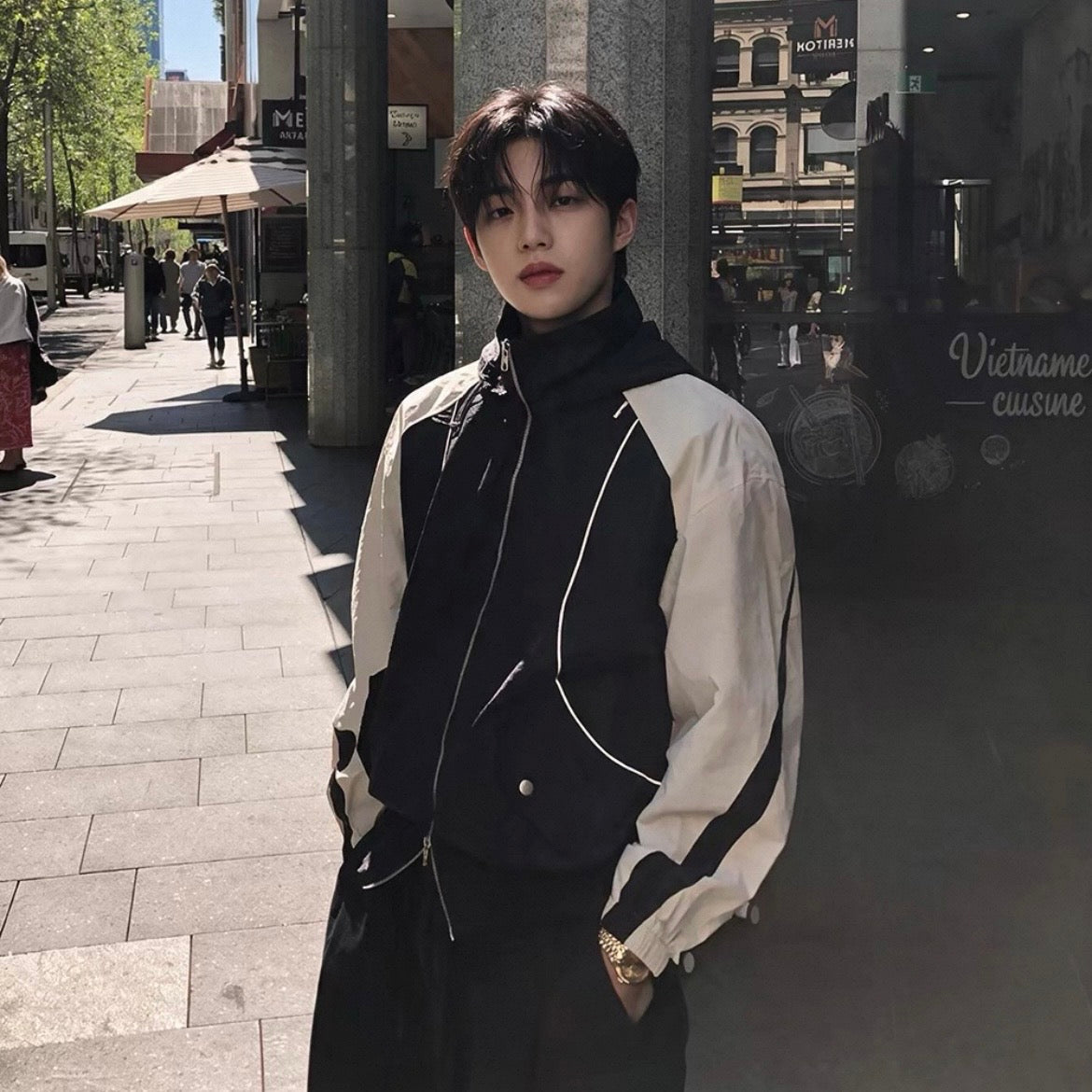 Contrast Piping Track Jacket