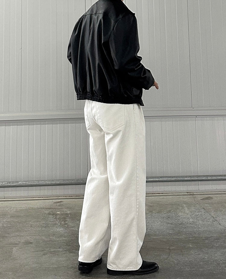 Draped Casual Straight Pants