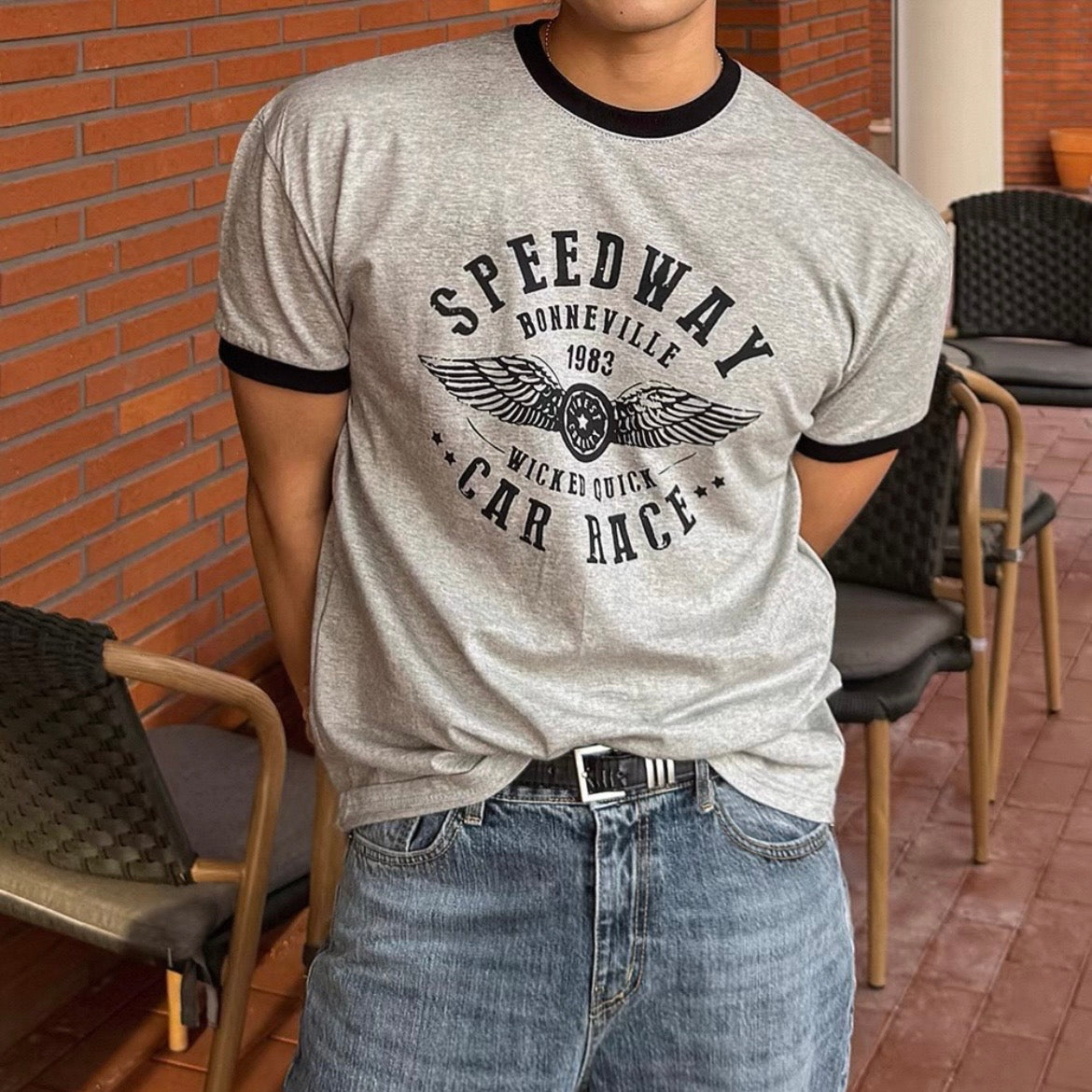 Retro Color-Block Commuter T-Shirt