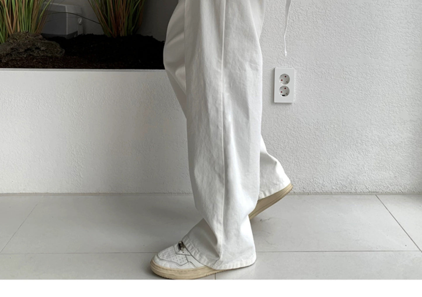 White Casual Wide Pants