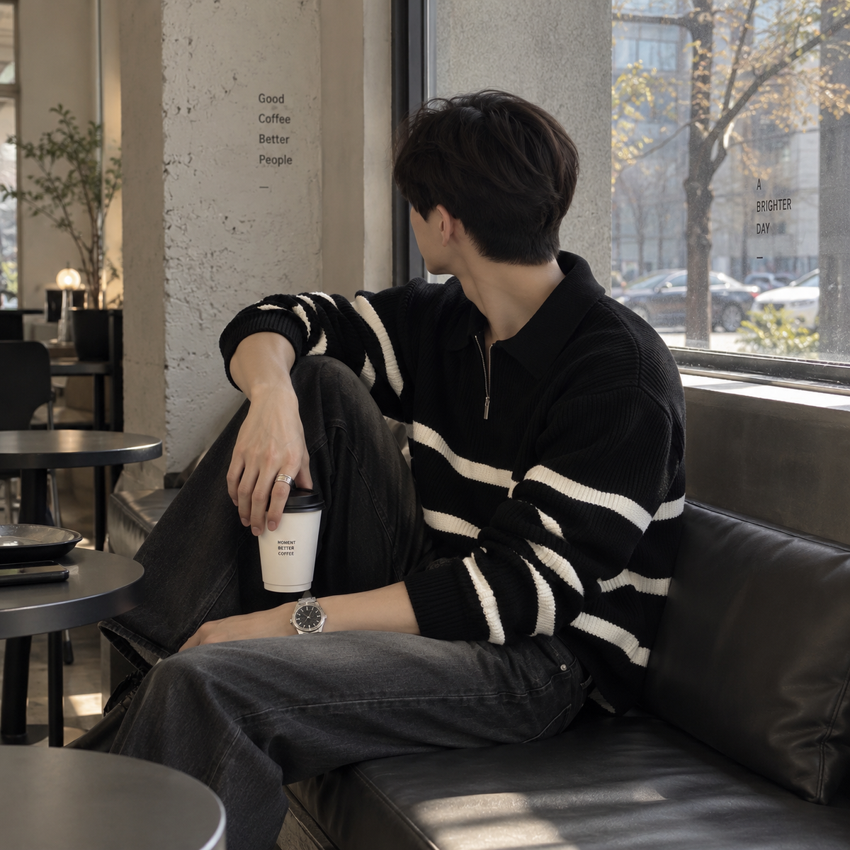 Half-zip knit sweater