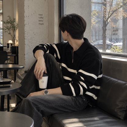 Half-zip knit sweater
