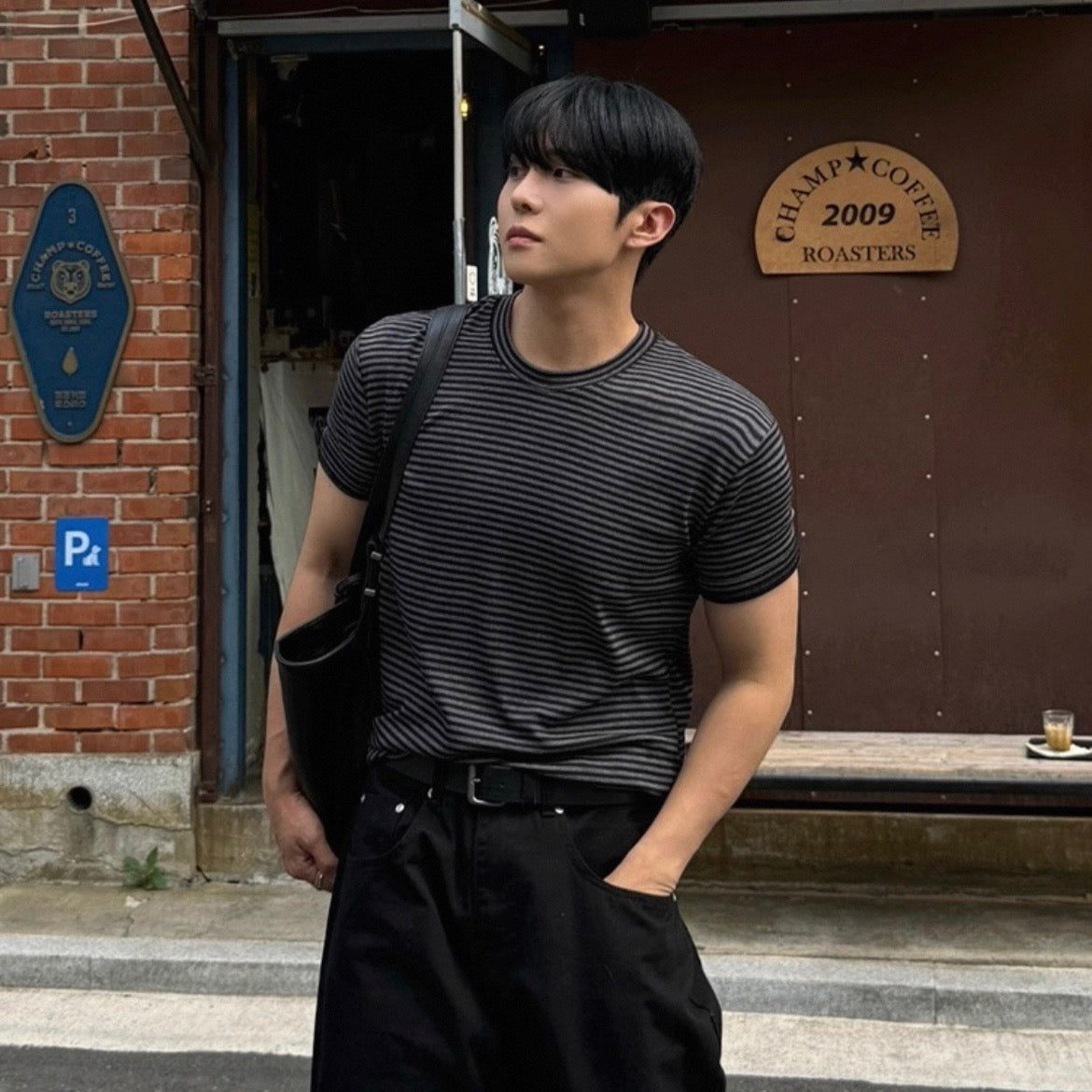 Korean Striped Cotton T-Shirt