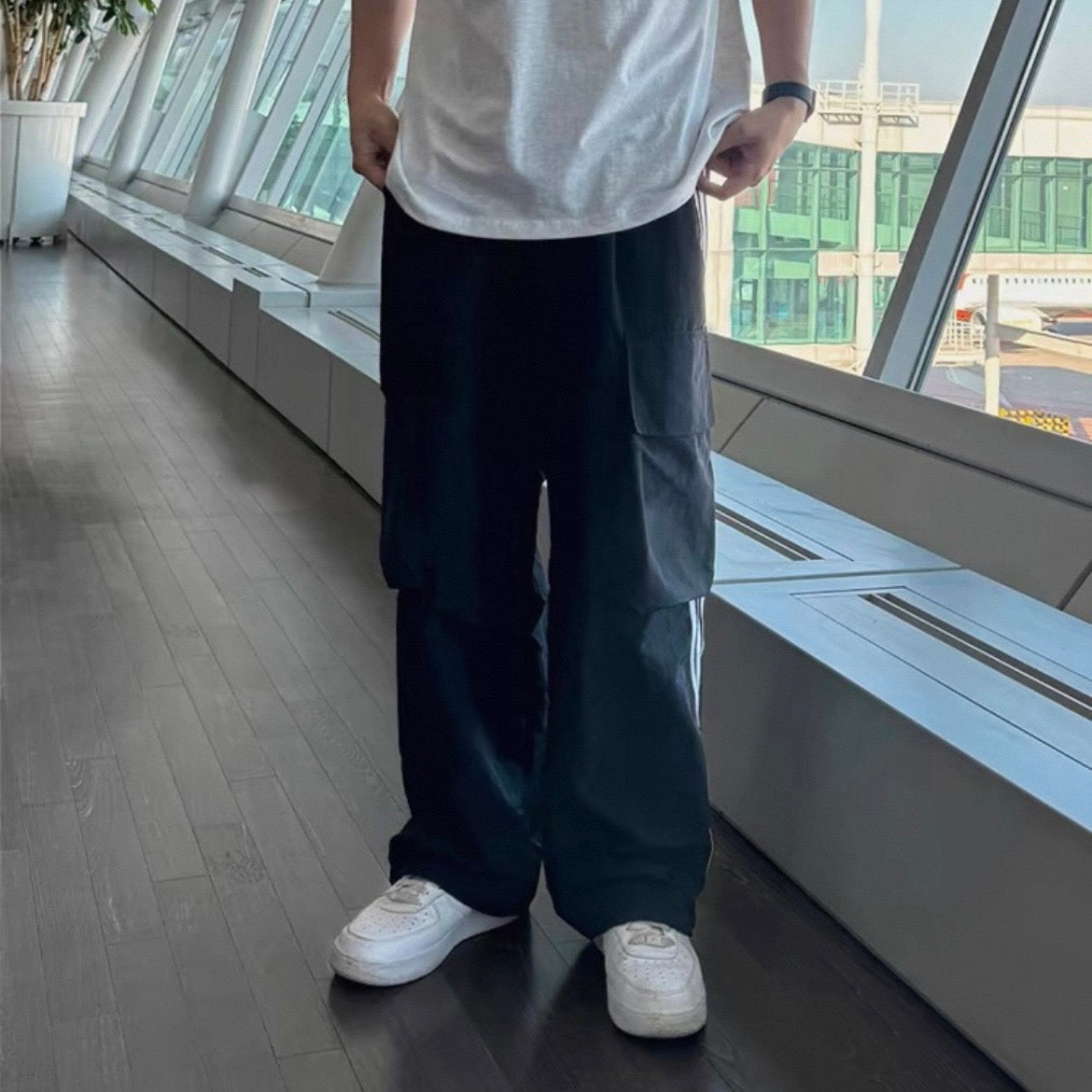 Striped Wide-Legged Casual Pants