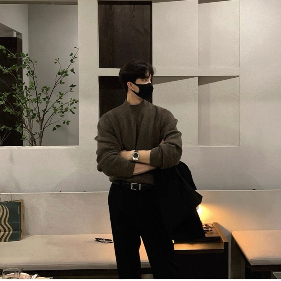 Men's Knit Turtleneck Sweater