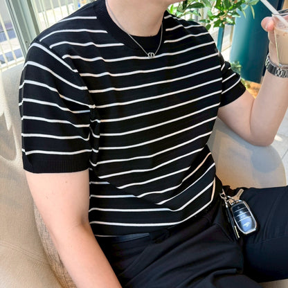 Loose Fit Black Striped Tee