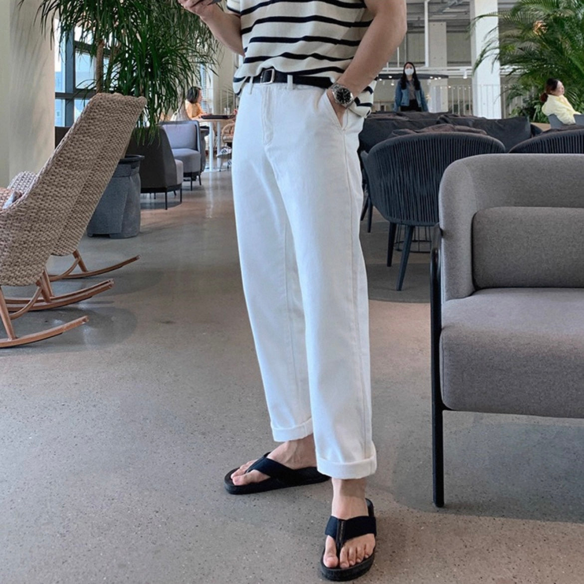 Korean Style White Jeans