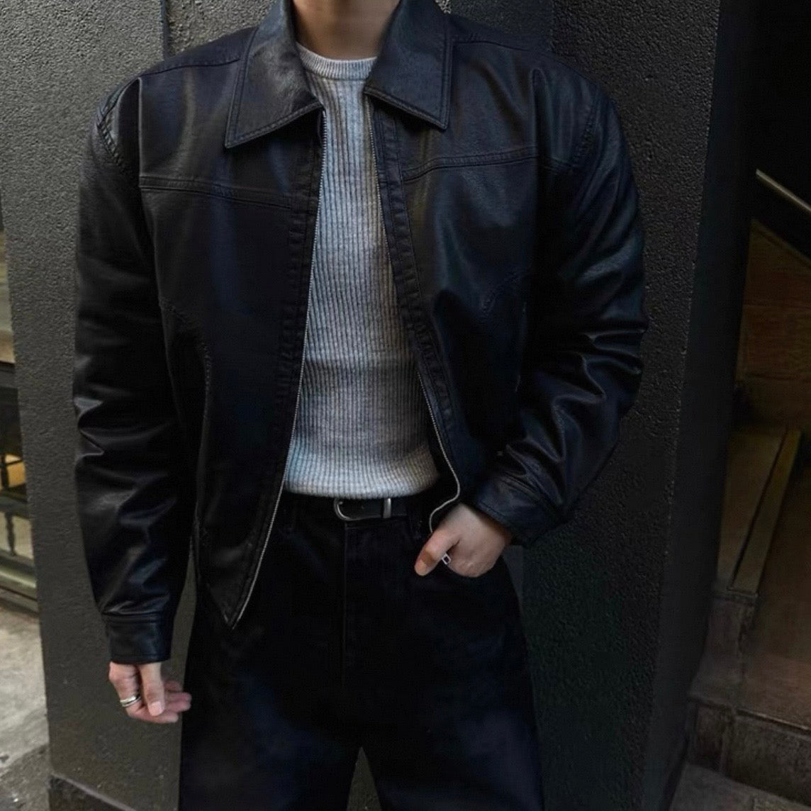 Vintage Leather Blouson Jacket
