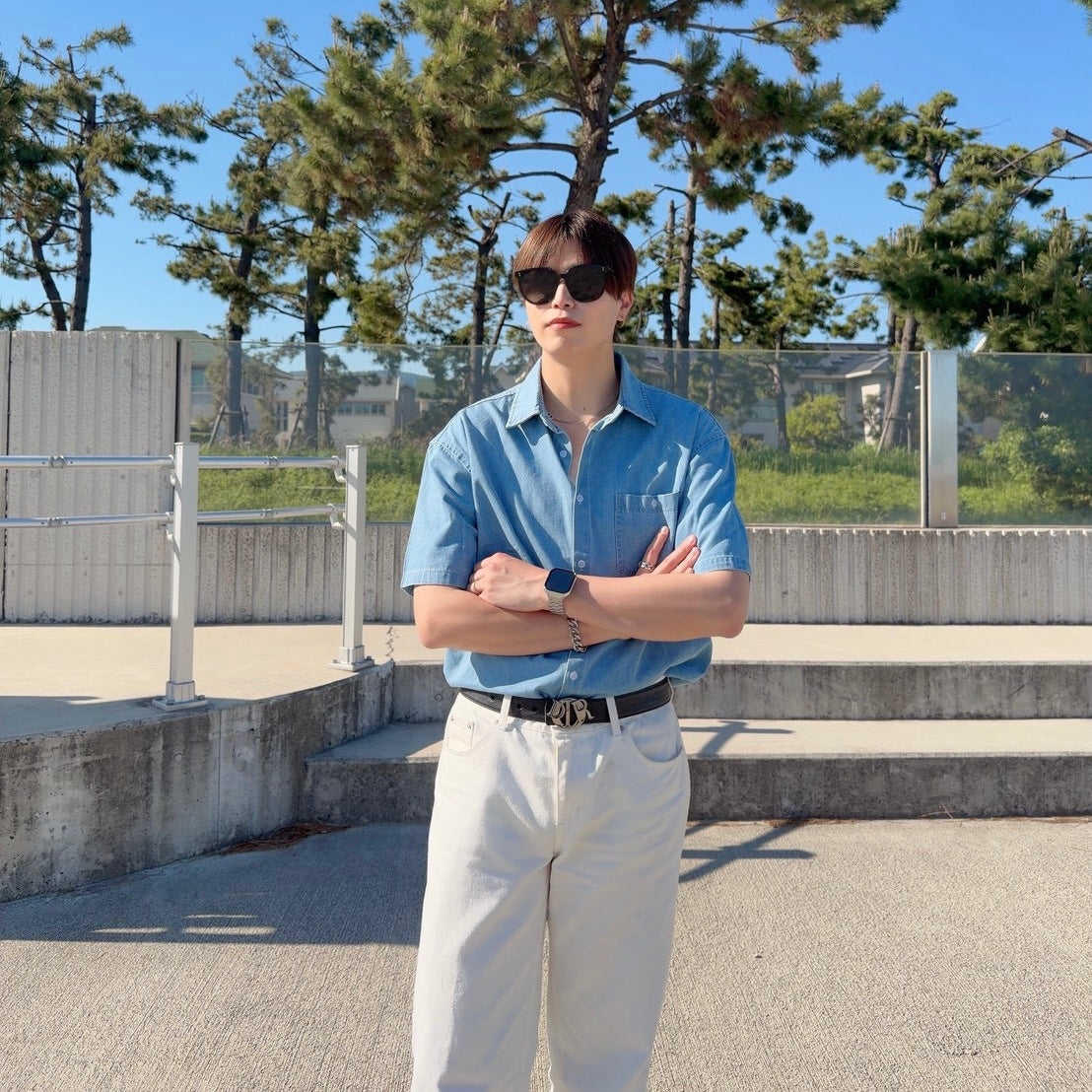 Retro Wash Denim Summer Shirt