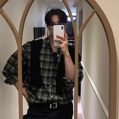 Retro Plaid Casual Shirt