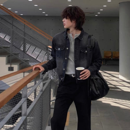 Washed Black Denim Jacket