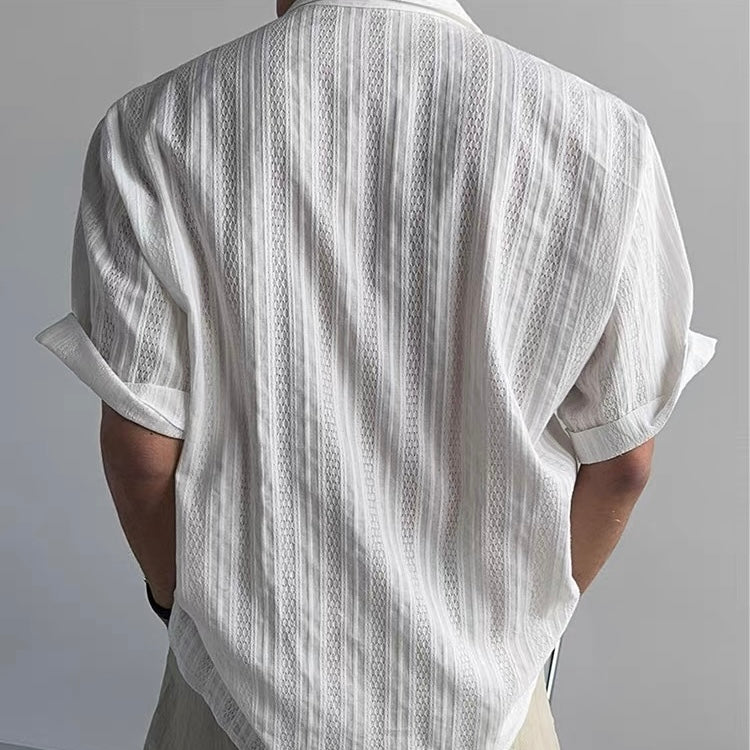 Sheer Stripe Relaxed Shirt