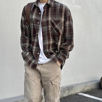 Retro Plaid Casual Shirt