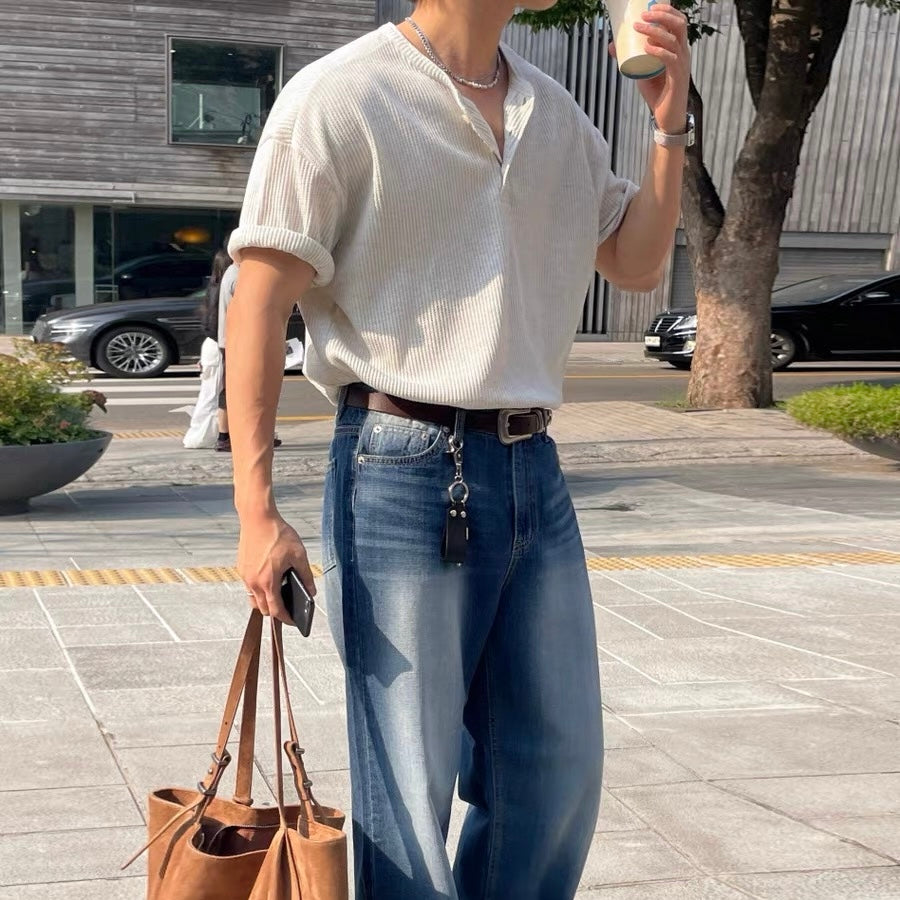 Loose Summer Collared T-shirt