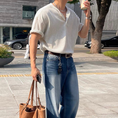 Loose Summer Collared T-shirt