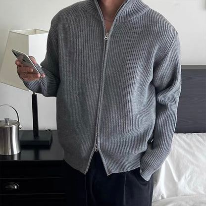 Ribbed Half Zip Knit