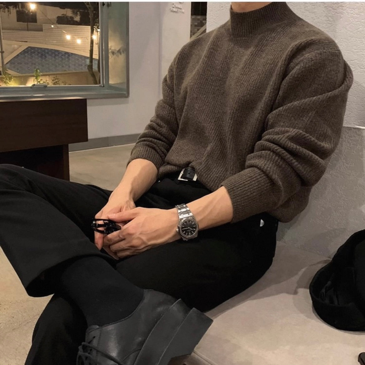 Men's Knit Turtleneck Sweater