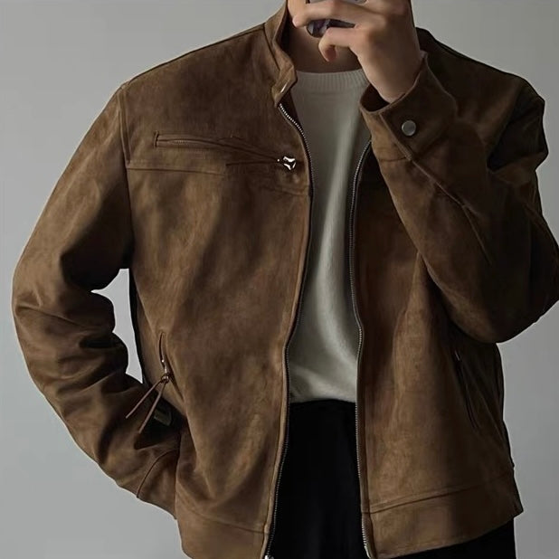 Suede Zip-Up Jacket