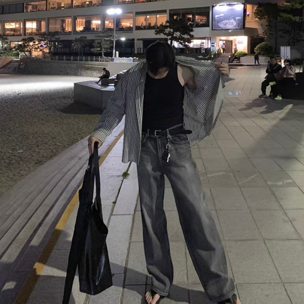 Oversized Striped Shirt Jacket