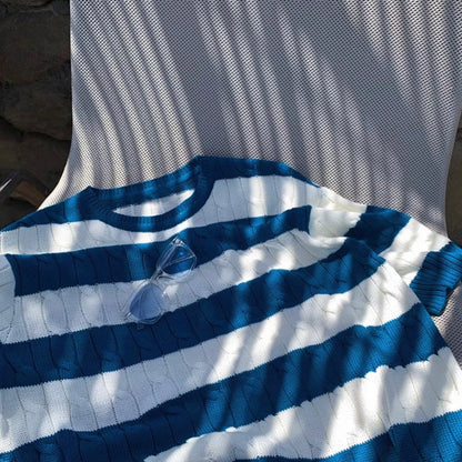 Retro Color Clash Knit Tee