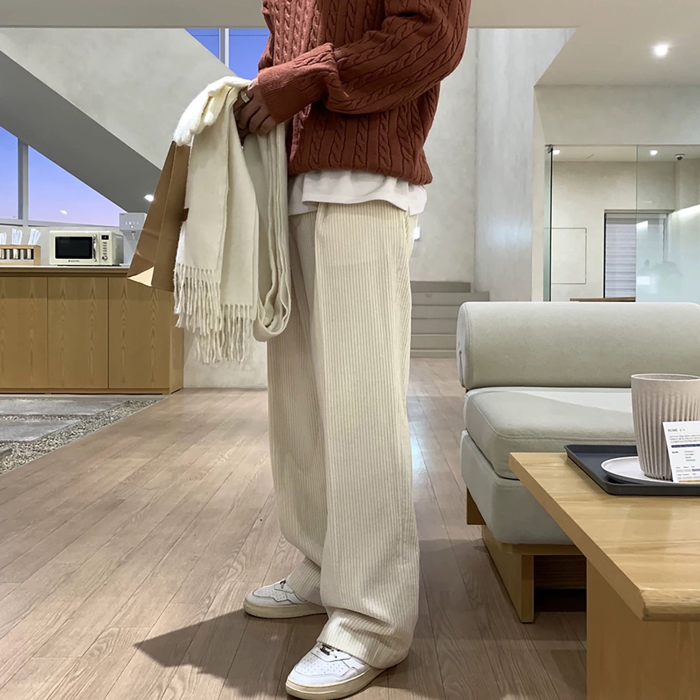 Retro Corduroy Wide-Leg Pants