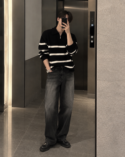 Half-zip knit sweater