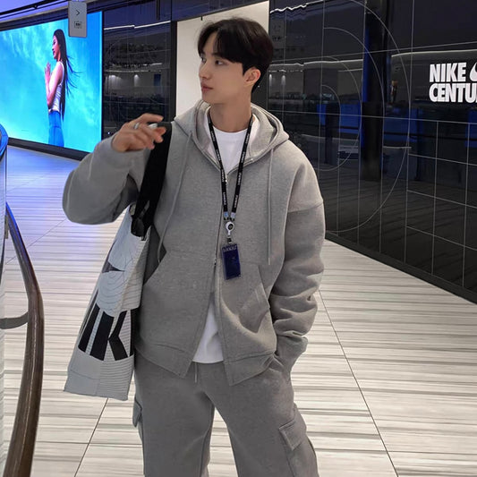 Casual Hooded Cardigan Setup