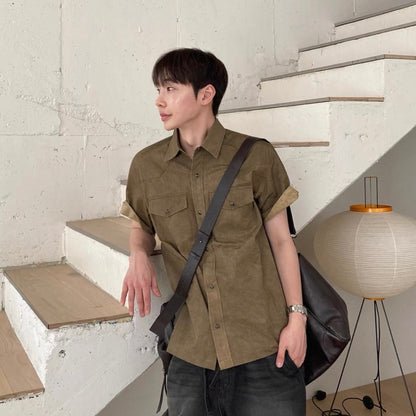 Retro Workwear Short-Sleeve Shirt