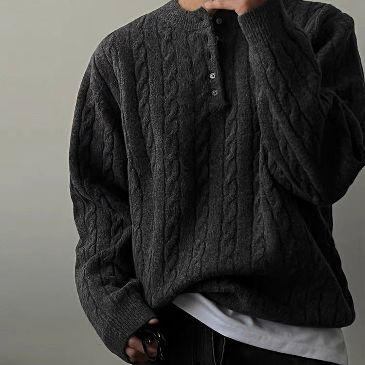 Cable Knit Henley Sweater