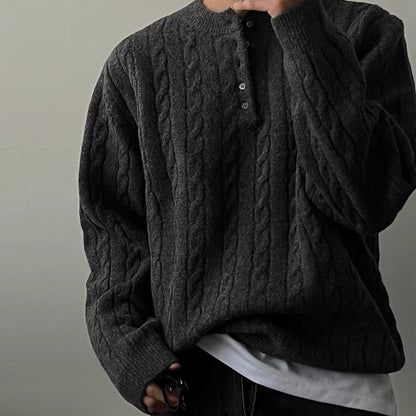 Cable Knit Henley Sweater