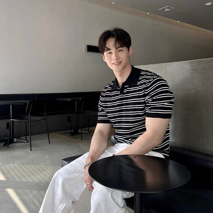 Casual Striped Polo Shirt