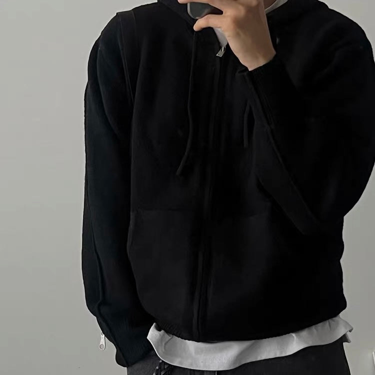 Ribbed Zip-Up Hoodie