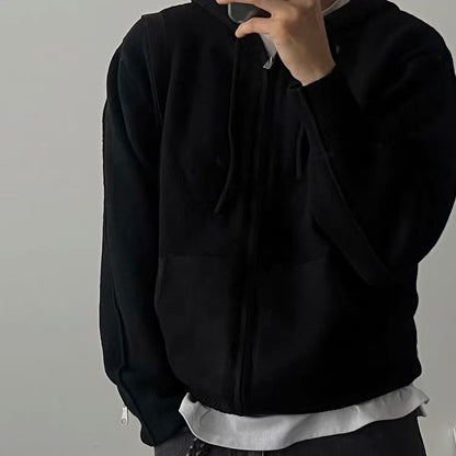 Ribbed Zip-Up Hoodie