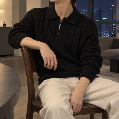 Model Zip Knit Sweater