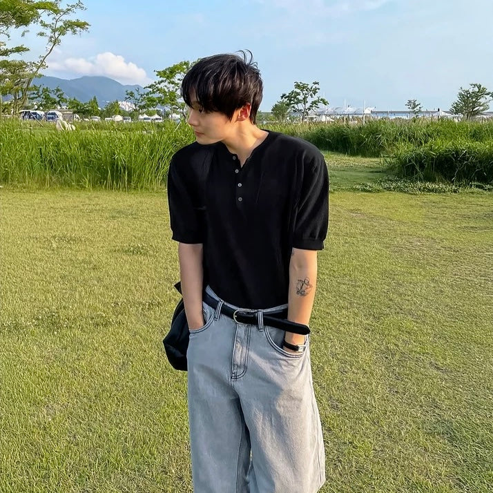 Korean Trendy Henry T-shirts