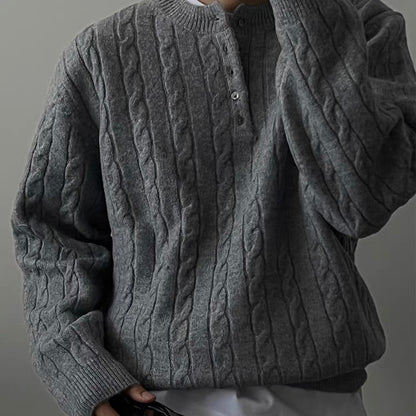 Cable Knit Henley Sweater