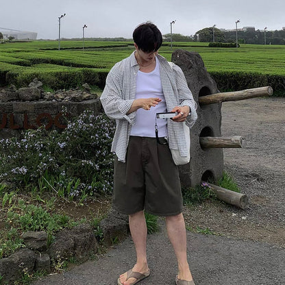 Plaid Long-Sleeve Shirt Jacket