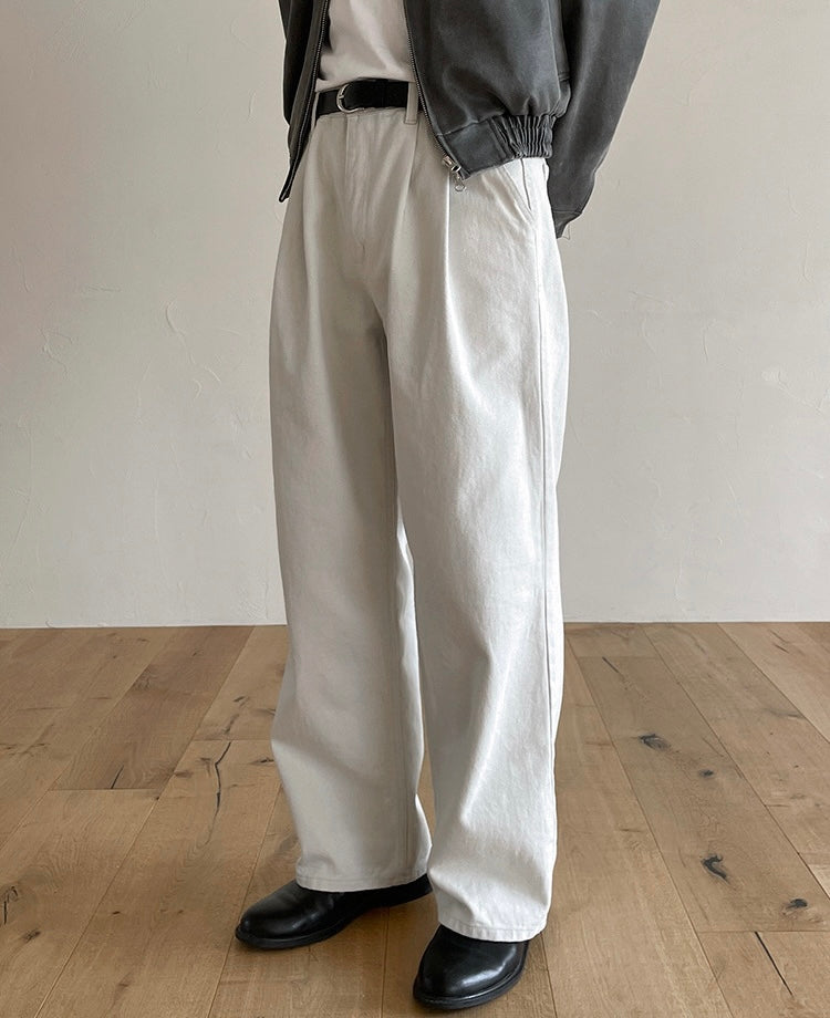 Draped Casual Straight Pants
