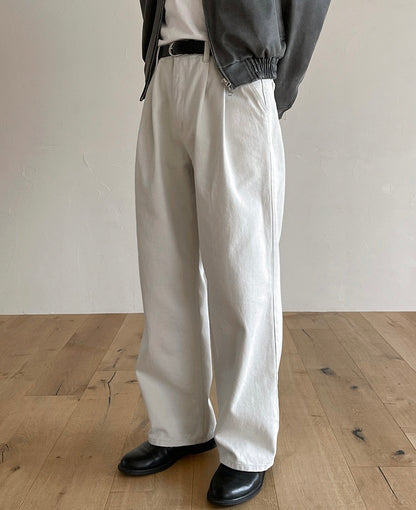 Draped Casual Straight Pants